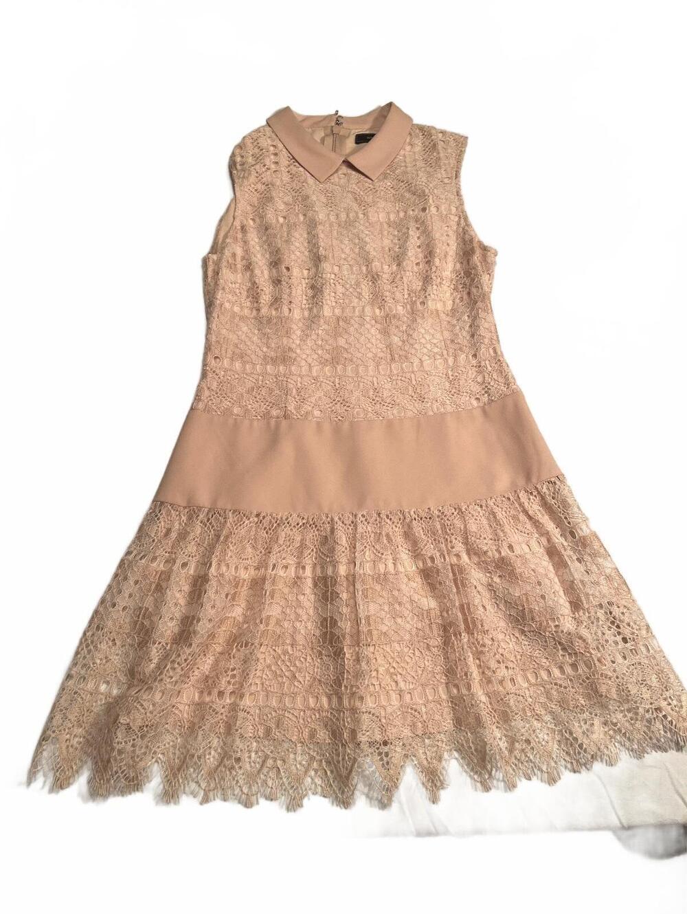 BCBGMAXAZRIA Sleeveless Lace and Chiffon Dress Size 6